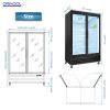 ORIKOOL Glass Door Merchandiser Refrigerator 44.7 Cu.ft Swing Door Commercial Display Refrigerators Merchandising Refrigeration