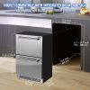 VEVOR 24 inch Undercounter Refrigerator, 2 Drawer Refrigerator with Different Temperature, 4.87 Cu.ft. Capacity, Waterproof Indoor and Outdoor Under C