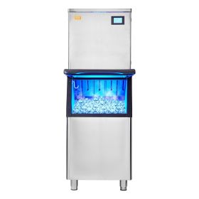 VEVOR Commercial Ice Maker, 450LBS/24H Ice Making Machine with 330.7LBS Large Storage Bin, 1000W Auto Self-Cleaning Ice Maker Machine with 3.5-inch LE