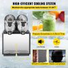 VEVOR Commercial Slushy Machine, 3LX2 Tank Slush Drink Maker, 340W Frozen Drink Machine with Temperature Preservation, Stainless Steel Home Slush Froz