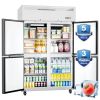 4 Door Dining Room Refrigerator with 8 Adjustable 48" Wide Stainless Steel Shelves 36 Cubic Feet Temperature Control 33Â°F~40Â°F