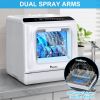IAGREEA Portable Countertop Dishwasher, No Hookup Needed, Compact Dishwasher With 5-Liter Built-in Water Tank,5 Programs, 360Â° Dual Spray