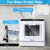 IAGREEA Portable Countertop Dishwasher, No Hookup Needed, Compact Dishwasher With 5-Liter Built-in Water Tank,5 Programs, 360Â° Dual Spray