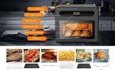Steam Air Fryer Toast Oven Combo , 26 QT Steam Convection Oven Countertop , 50 Cooking Presets, with 6 Slice Toast, 12" Pizza, Black Stainless Steel