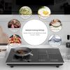VBGK Double Induction Cooktop, 110V 4000W Electric cooktop,Hot Plate LED Sensor Touch Energy-Saving Portable Induction Cooktop