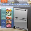 VEVOR 24 inch Undercounter Refrigerator, 2 Drawer Refrigerator with Different Temperature, 4.87 Cu.ft. Capacity, Waterproof Indoor and Outdoor Under C