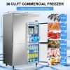 4 Door Dining Room Refrigerator with 8 Adjustable 48" Wide Stainless Steel Shelves 36 Cubic Feet Temperature Control 33Â°F~40Â°F