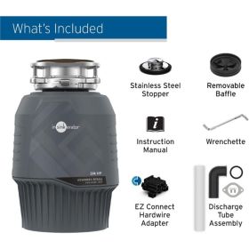 InSinkErator EVOLUTION 0.75HP 3/4 HP, Advanced Series EZ Connect Continuous Feed Food Waste Garbage Disposal, Gray
