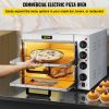 VEVOR Commercial Pizza Oven Countertop, 14&quot; Double Deck Layer, 110V 1950W Stainless Steel Electric Pizza Oven with Stone and Shelf, Multipurpose Indoo