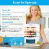 5 Layer Clear Food Dehydrator Electric Digital Food Drying Machine with Adjustable Thermostat Timer for Fruits Vegetables Meats Nuts And More