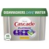 Cascade Platinum Pods, Action Pacs Dishwasher Detergent, Lemon, 45 Ct