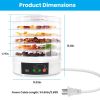 5 Layer Clear Food Dehydrator Electric Digital Food Drying Machine with Adjustable Thermostat Timer for Fruits Vegetables Meats Nuts And More
