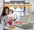 55" Condiment Countertop Refrigerated Salad Prep Station w/Stainless Steel Cover