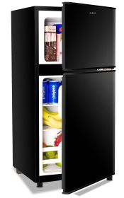3.5Cu.Ft Compact Refrigerator Mini Fridge with Freezer, Small Refrigerator with 2 Door, 7 Level Thermostat Removable Shelves for Kitchen, Dorm, Apartm (Color: Black)