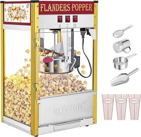 ROVSUN Popcorn Machine with 8 Ounce Kettle Makes Up to 32 Cups, Commercial Popcorn Machine Countertop Popcorn Maker (Color: Red-8 OZ)
