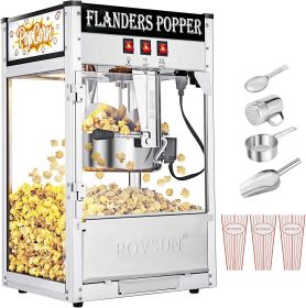 ROVSUN Popcorn Machine with 8 Ounce Kettle Makes Up to 32 Cups, Commercial Popcorn Machine Countertop Popcorn Maker (Color: Black-8 OZ)