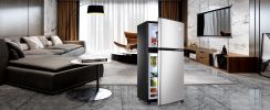 3.5Cu.Ft Compact Refrigerator Mini Fridge with Freezer, Small Refrigerator with 2 Door, 7 Level Thermostat Removable Shelves for Kitchen, Dorm, Apartm