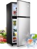 3.5Cu.Ft Compact Refrigerator Mini Fridge with Freezer, Small Refrigerator with 2 Door, 7 Level Thermostat Removable Shelves for Kitchen, Dorm, Apartm
