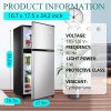 3.5Cu.Ft Compact Refrigerator Mini Fridge with Freezer, Small Refrigerator with 2 Door, 7 Level Thermostat Removable Shelves for Kitchen, Dorm, Apartm