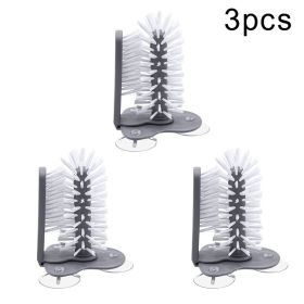 2 In 1 Cleaning Brush Cup Glass Cleaner Bottles Brush Suction Wall Lazy Brush Removable Washing Tools Kitchen Clean Accessories (Color: 3PCS)