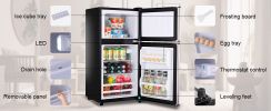 3.5Cu.Ft Compact Refrigerator Mini Fridge with Freezer, Small Refrigerator with 2 Door, 7 Level Thermostat Removable Shelves for Kitchen, Dorm, Apartm