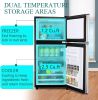 3.5Cu.Ft Compact Refrigerator Mini Fridge with Freezer, Small Refrigerator with 2 Door, 7 Level Thermostat Removable Shelves for Kitchen, Dorm, Apartm